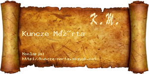 Kuncze Márta névjegykártya