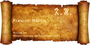 Kuncze Márta névjegykártya